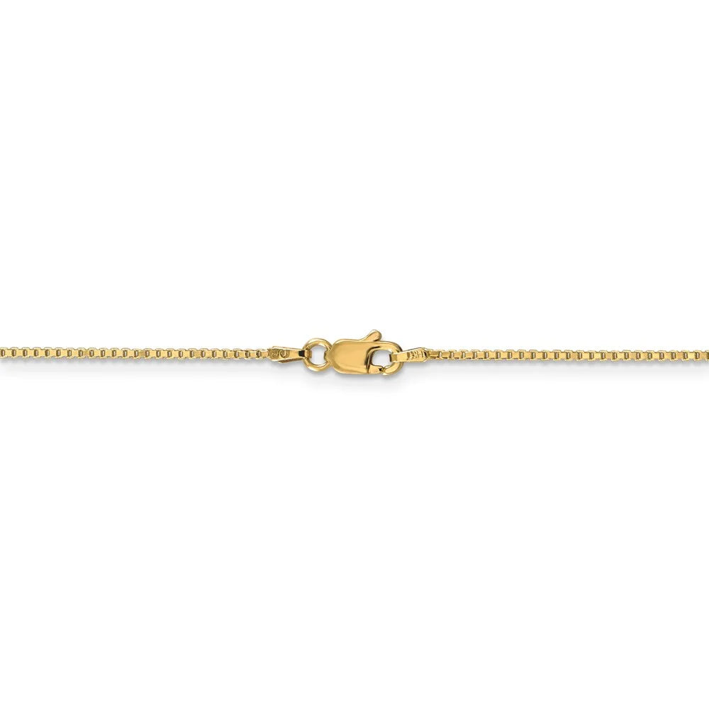 14kt Yellow Gold 1mm Box Chain 20 inch Lobster Clasp M922