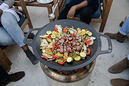 Portable Smokeless Fire Pit with Stand, Woktop & Hub, Stainless Steel/Cast Iron, 22in x 14.25in O8729
