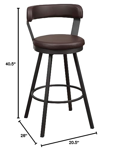 Black Swivel Counter Stool, Set of 2, 25.5" Seat Height U43638