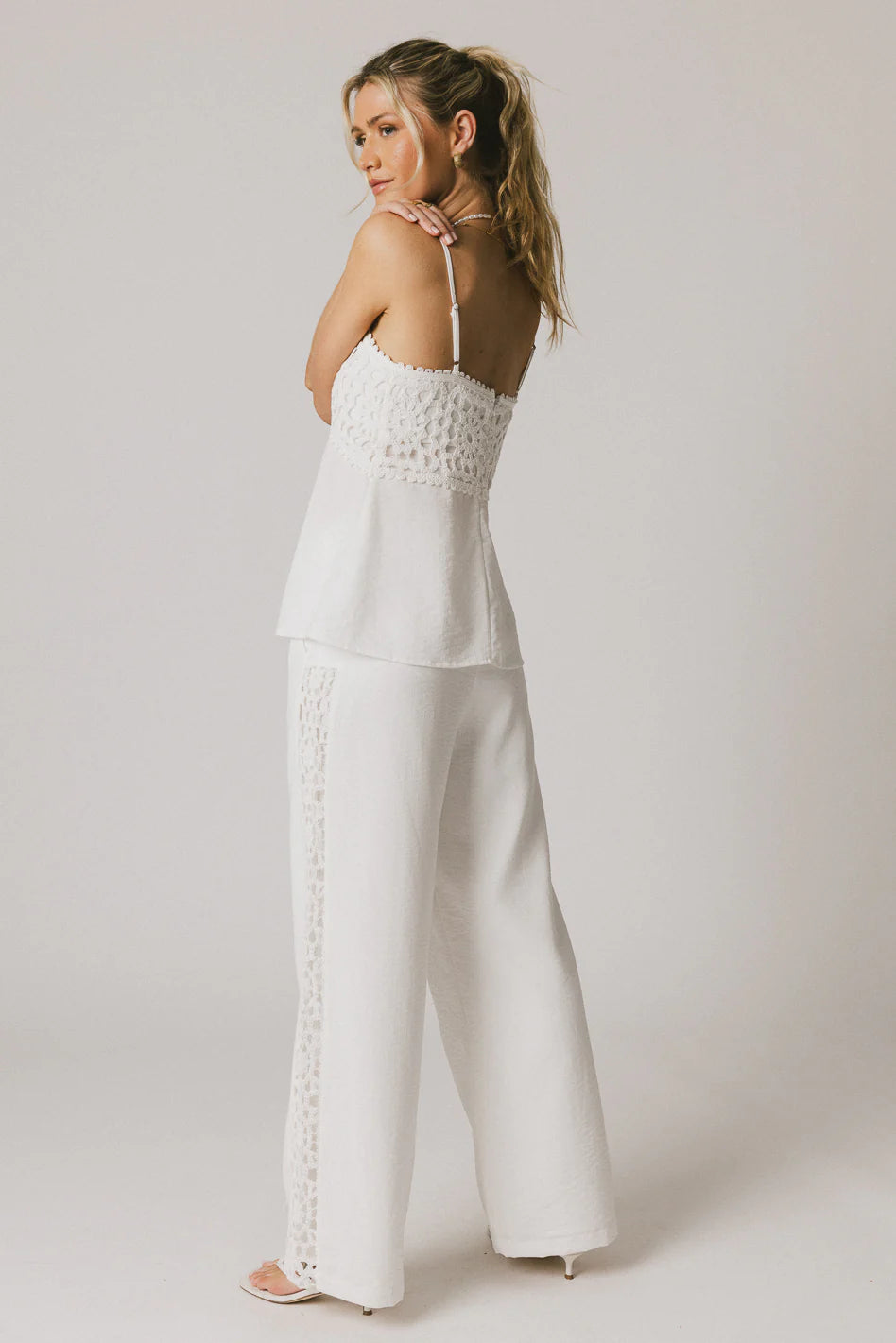 White Crochet Pants R746