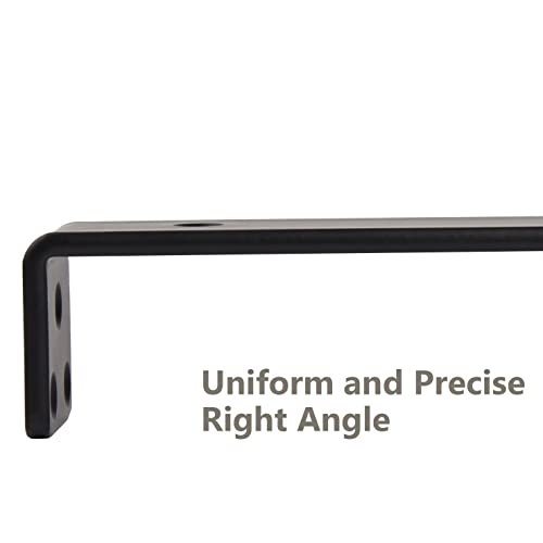 Black Powder Coated Steel Floating Shelf Brackets 4-Pack T17495