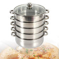 3 Tier Stainless Steel Steamer Pot with Lid D9024