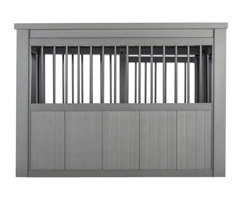 Grey Large Dog Crate with Sliding Barn Door U511130