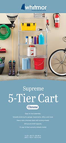3 Tier Chrome Rolling Utility Cart P252757