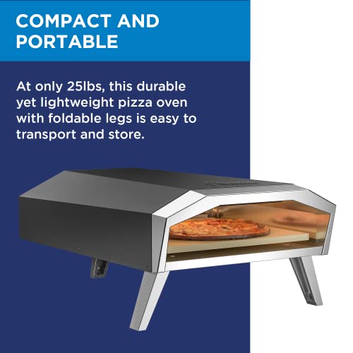 Electric Pizza Oven with 12 Inch Ceramic Stone, Stainless Steel D504255