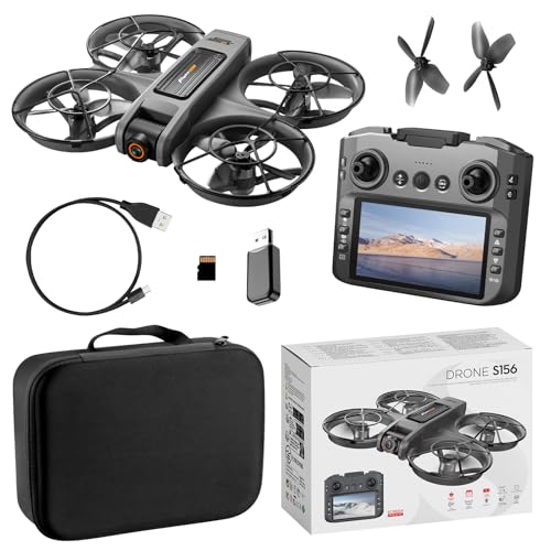 RC Drone with Screen On Controller, Brushless Motor Drone with Dual Cameras K888
