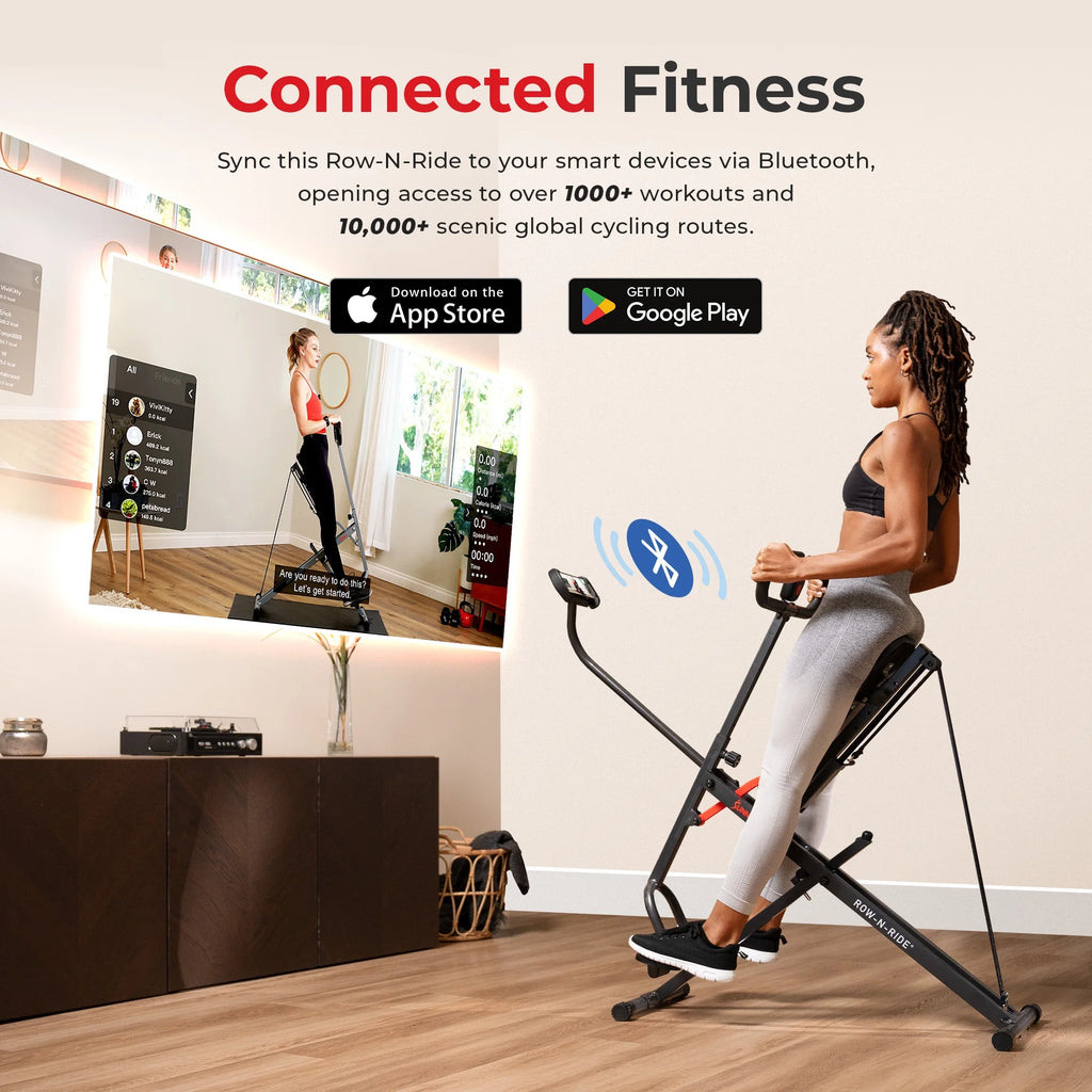Smart Upright Row-N-Ride Exerciser, Squat Assist Trainer with Adjustable Resistance, Foldable H7821