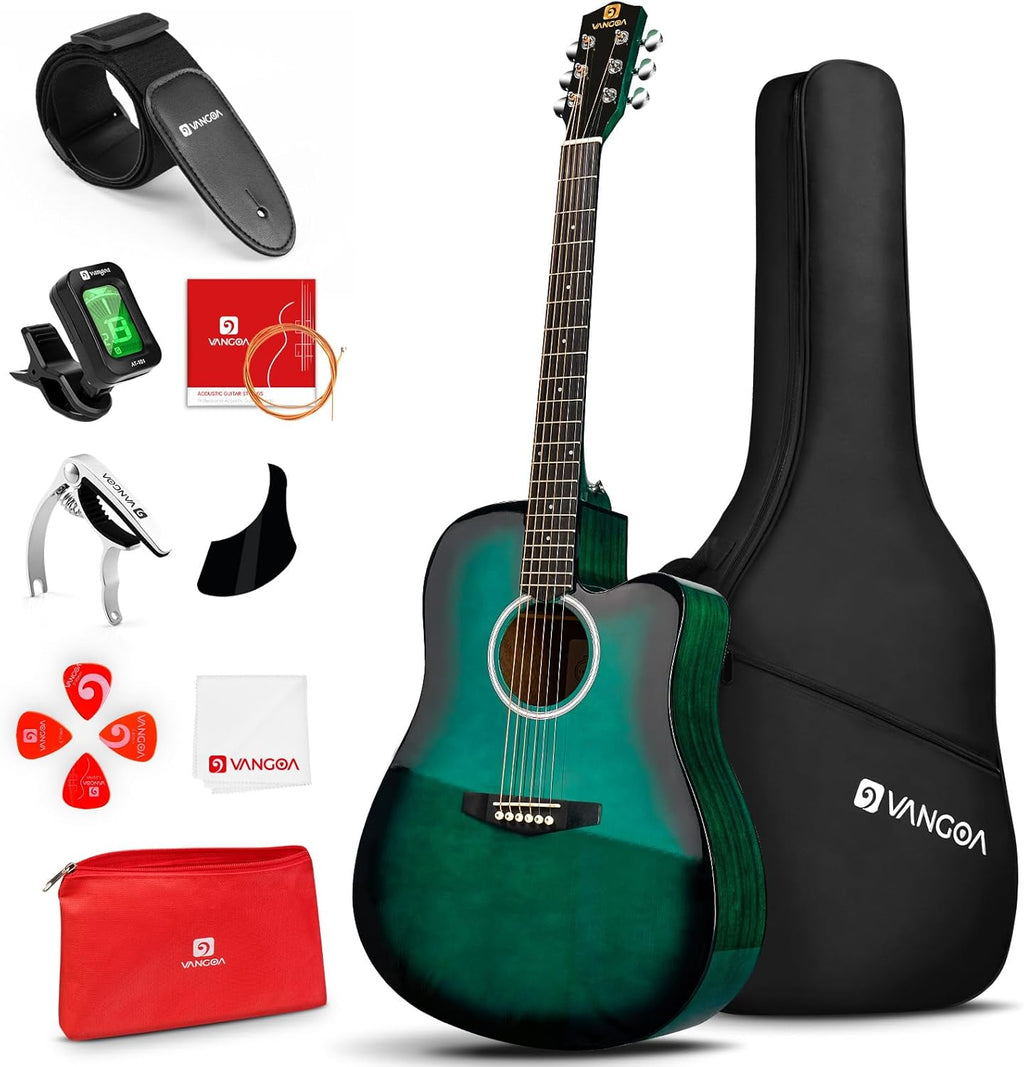 Blue 41 Inch Cutaway Acoustic Guitar Bundle with Gig Bag U274166