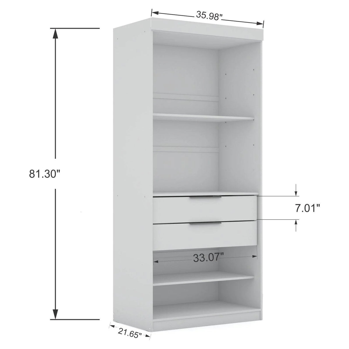 White 4 Drawer Corner Wardrobe Set of 3 L7553