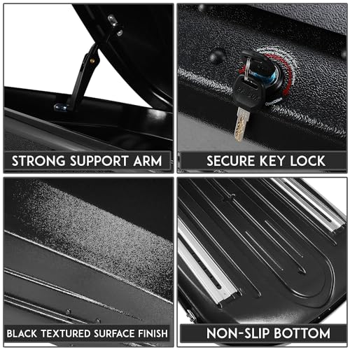 12.7 cu. ft. Black Hard Shell Rooftop Cargo Carrier 55 x 34.5 x 14 Inches 110 LBS N932