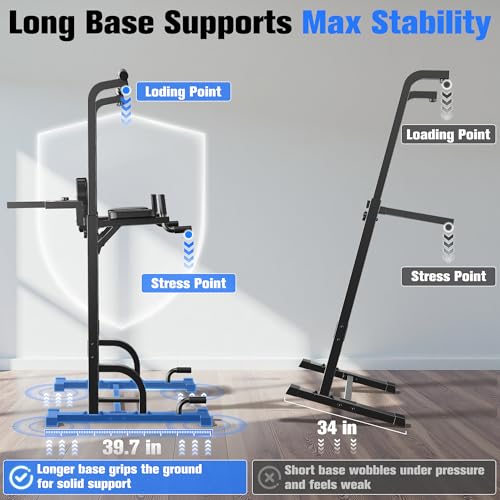 Pull Up Bar Dip Station Power Tower Multi-Function Home Gym Strength Training Fitness Equipment 450LBS C6185