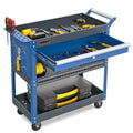 Blue 3 Tier Rolling Tool Cart with Drawers T4233