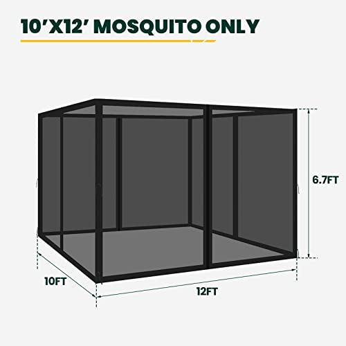 Black 10' x 10' 4-Panel Mosquito Netting with Zippers R156371