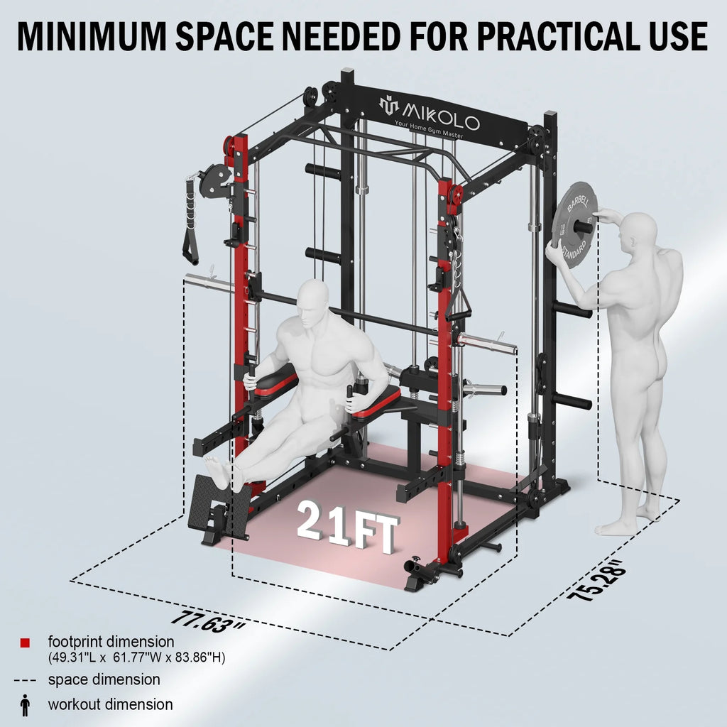 2000lbs Squat Rack with Weight Bench Combo S7138