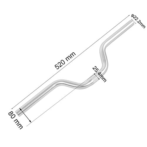 Black Aluminum Bike Riser Bar Handlebar 25.4Mm*520Mm G768401