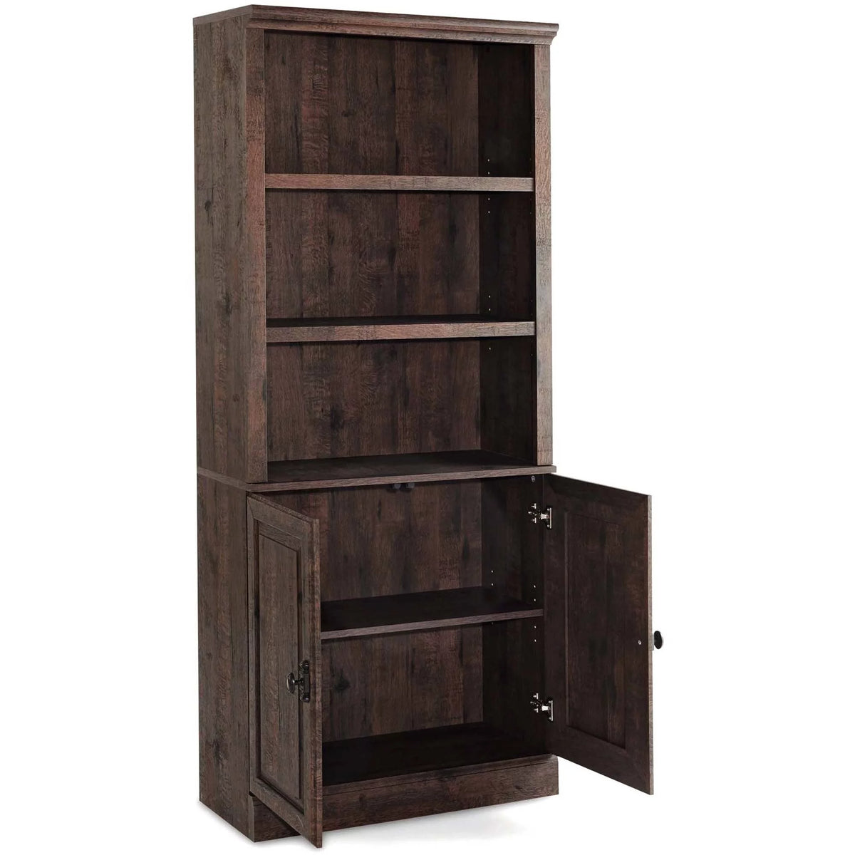 Heritage Walnut Finish 5 Shelf Bookcase with Doors G140804