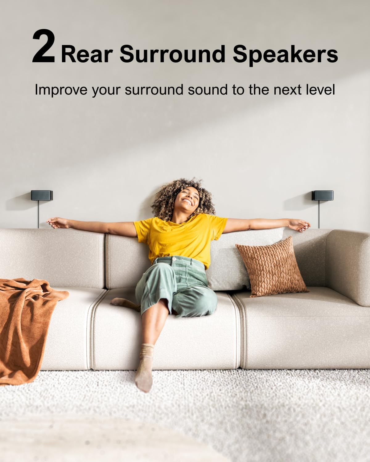 7.1 Virtual Surround Sound System with Subwoofer and Wired Surround Speakers, Peak Power 410W O724