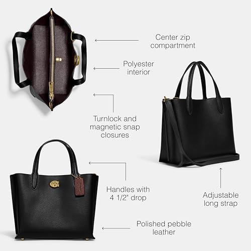 Polished Pebble Leather Willow Tote 24 H803657