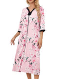 Moo Moo Nightgown House Dress Zip up Robes Long Lounge Dress House Coat I541859