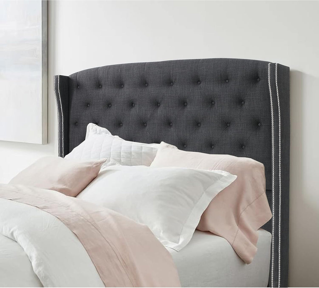 Charcoal Upholstered Wingback Headboard, Full P952762