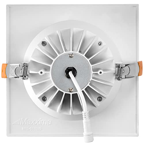 6" Ultra-Thin Recessed LED Downlight Canless IC Rated 1200 Lumens 5 Color Temperature Select Dimmable Square Black Trim 90 CRI H97192