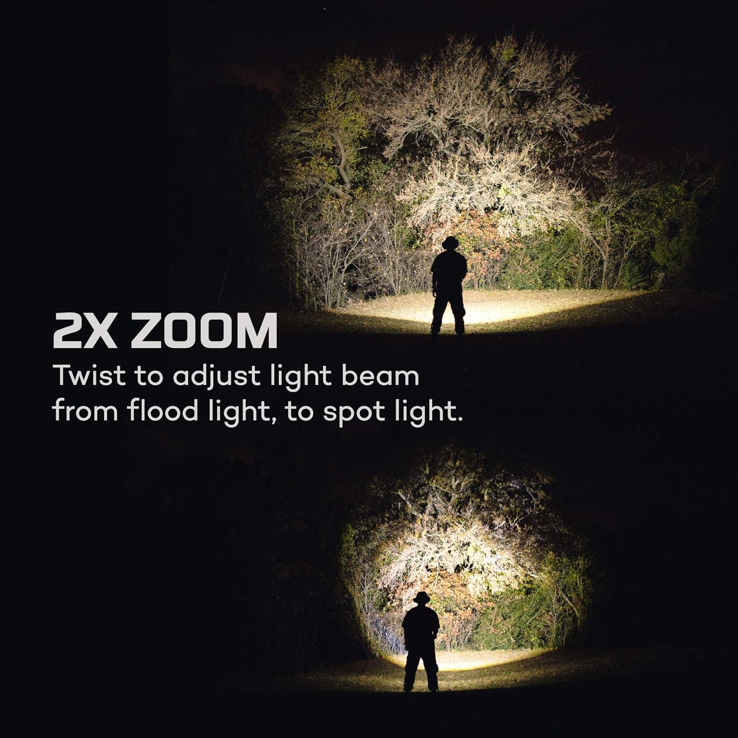 12K lumen rechargeable adjustable beam LED flashlight with USB powered LED reading light bundle K1617