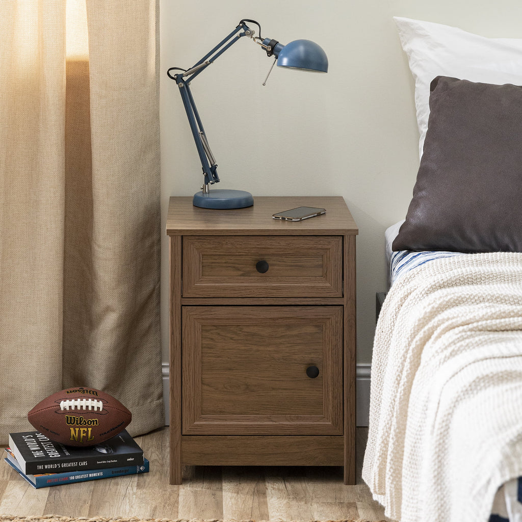 Dark Walnut 1 Door and Drawer Nightstand M886335