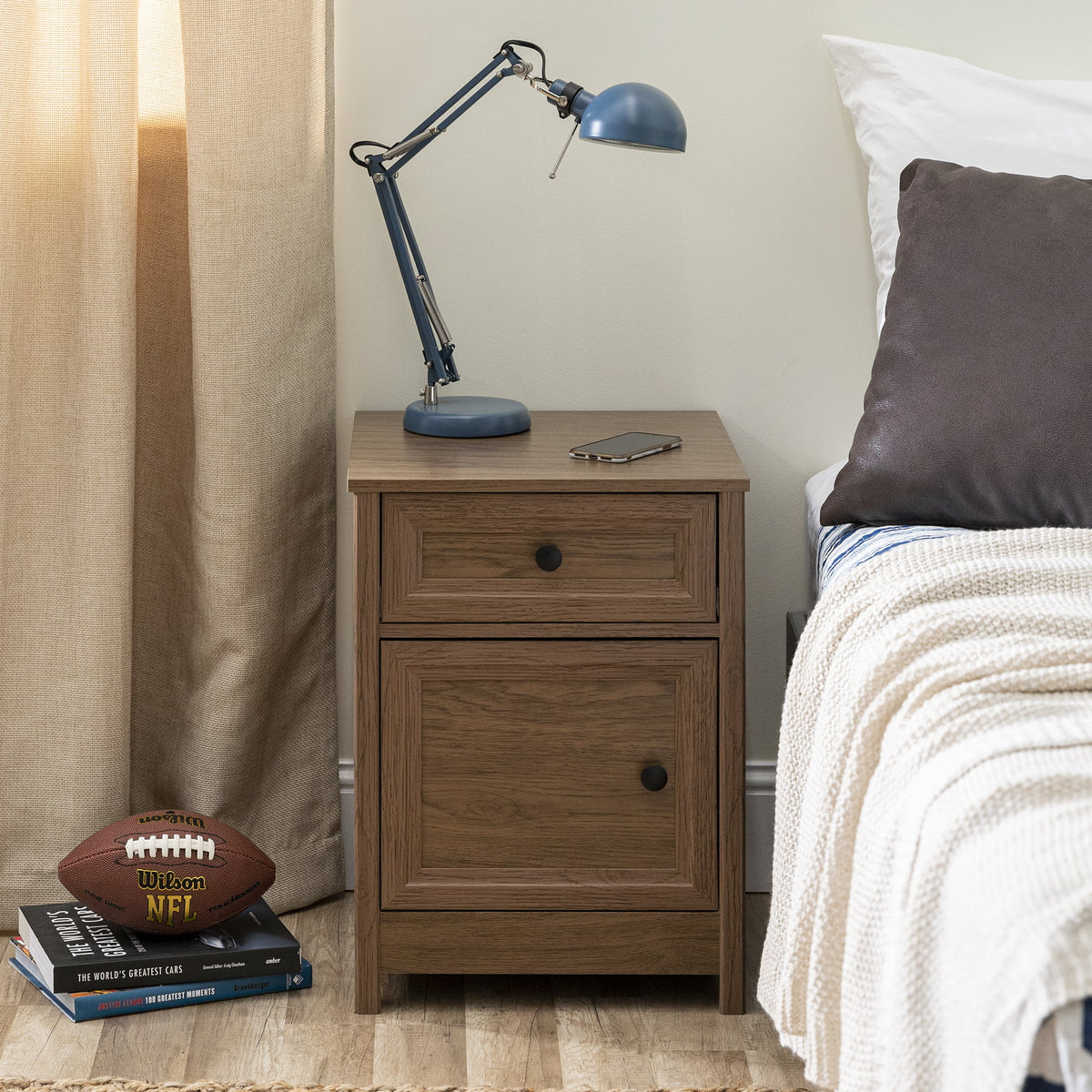 Dark Walnut 1 Door and Drawer Nightstand M886335