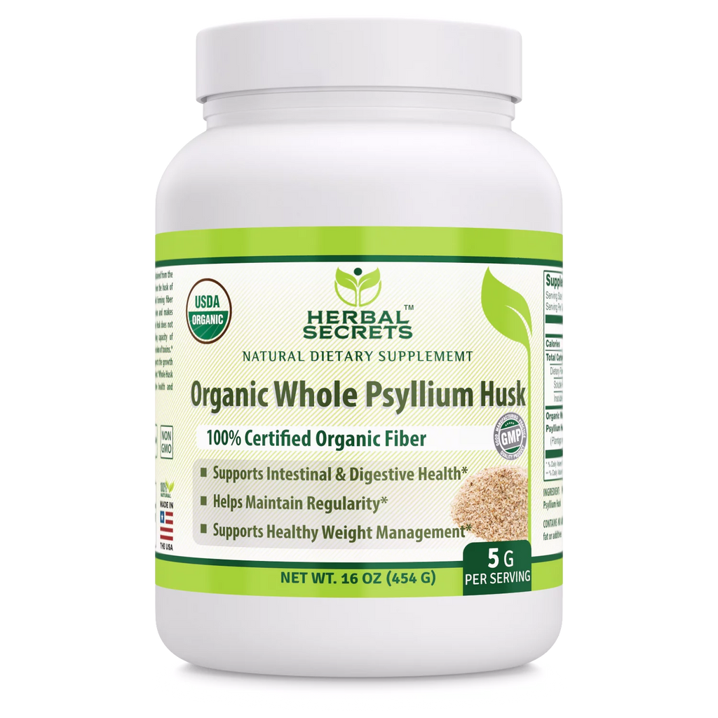 USDA Certified Organic Psyllium Husk 16 Oz O202
