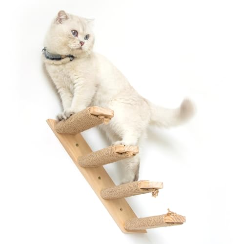 2 Pack 4 Steps Cat Wall Shelves with Sisal Rope S465239