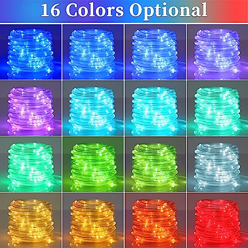 66ft 200leds Solar Powered White Rope Lights B407