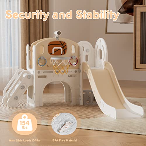 8 in 1 Toddler Slide Set with Basketball Hoop and Ball B574