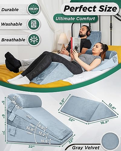 4pcs Orthopedic Bed Wedge Pillow Set Memory Foam L401906