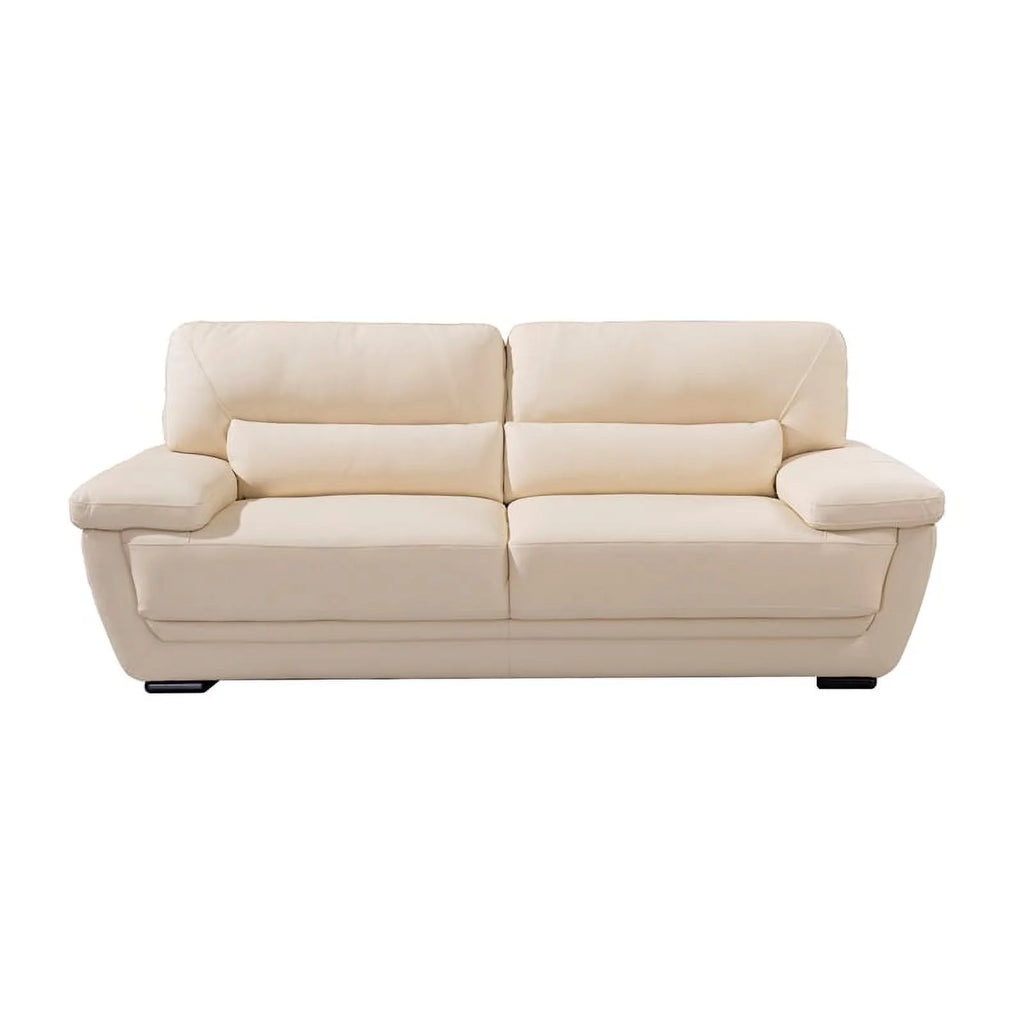 Cream Italian Leather Sofa O199