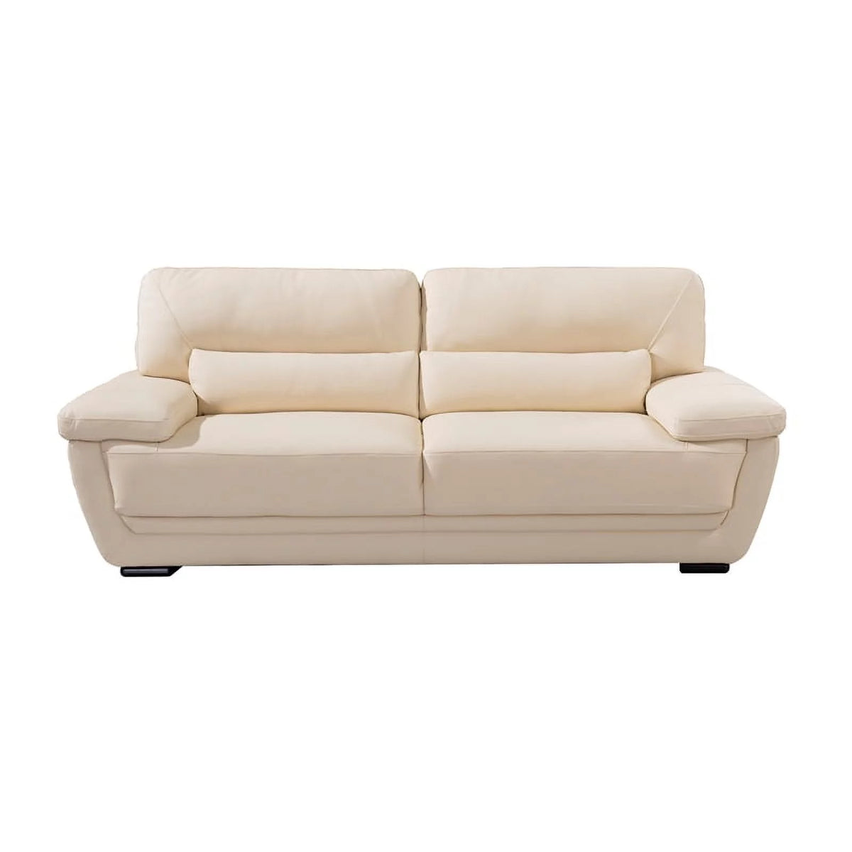 Cream Italian Leather Sofa O199