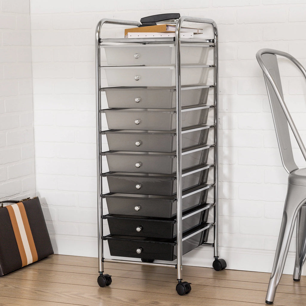 10-Drawer Multi-Color Rolling Cart X176