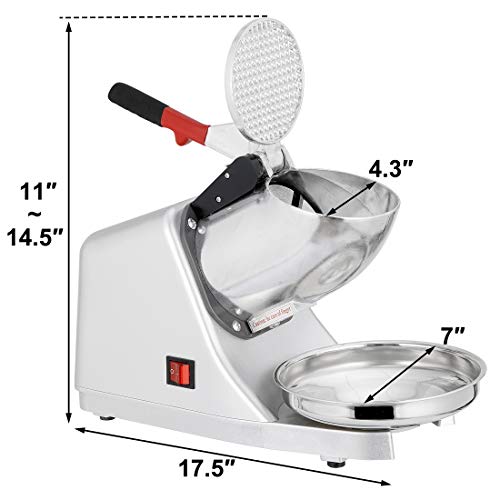 Electric Ice Shaver Ice Crusher Snow Cone Maker 300W 145 lbs D774574