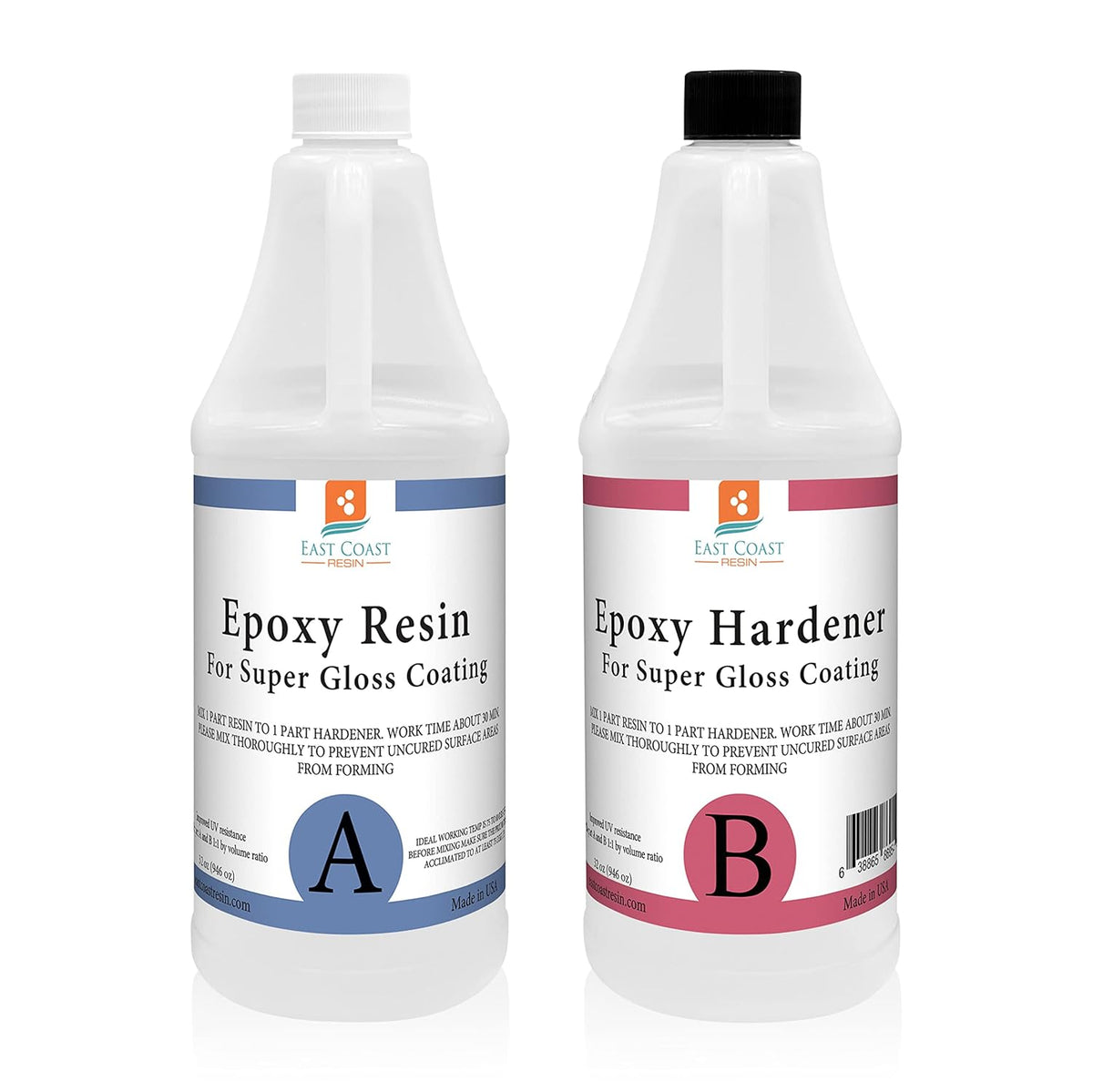 64 Oz Crystal Clear Epoxy Resin and Hardener Kit N723
