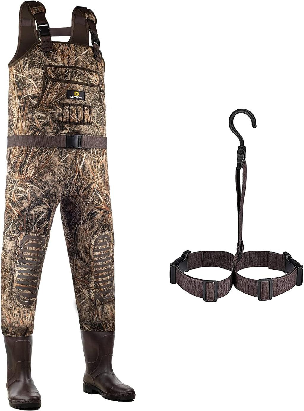 Waterproof Neoprene Camo Chest Waders with Boots E2463