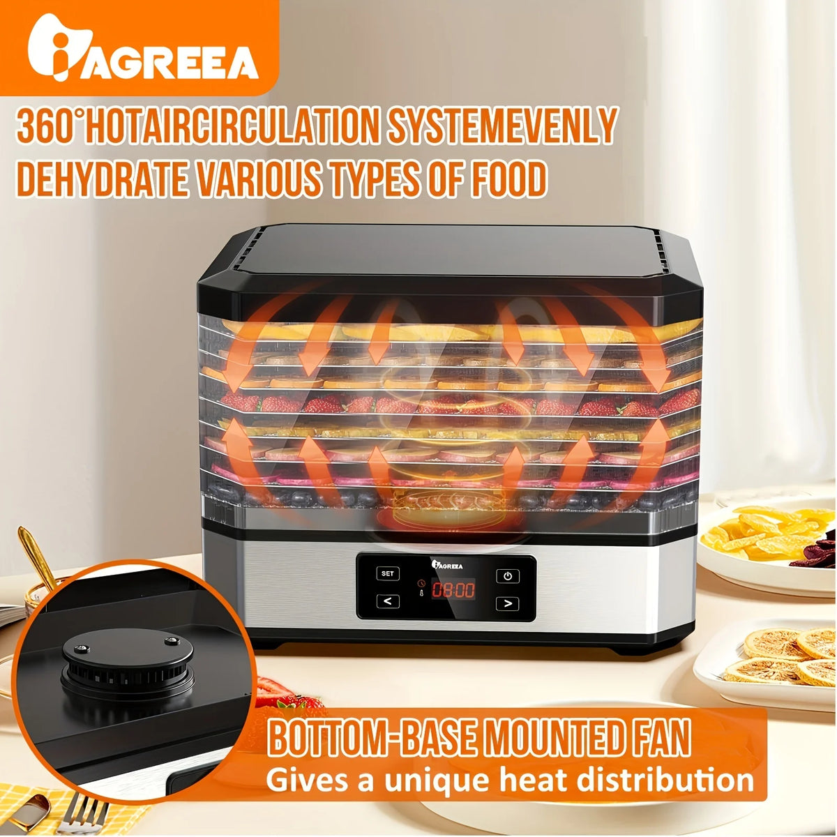 8 Trays Digital Food Dehydrator T753218