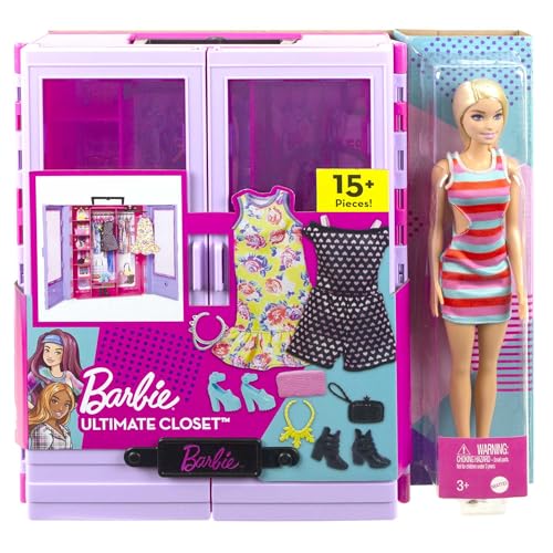 Fashionistas Ultimate Closet with Clothes (3 Outfits) & Fashion Accessories Including 6 Hangers I8719