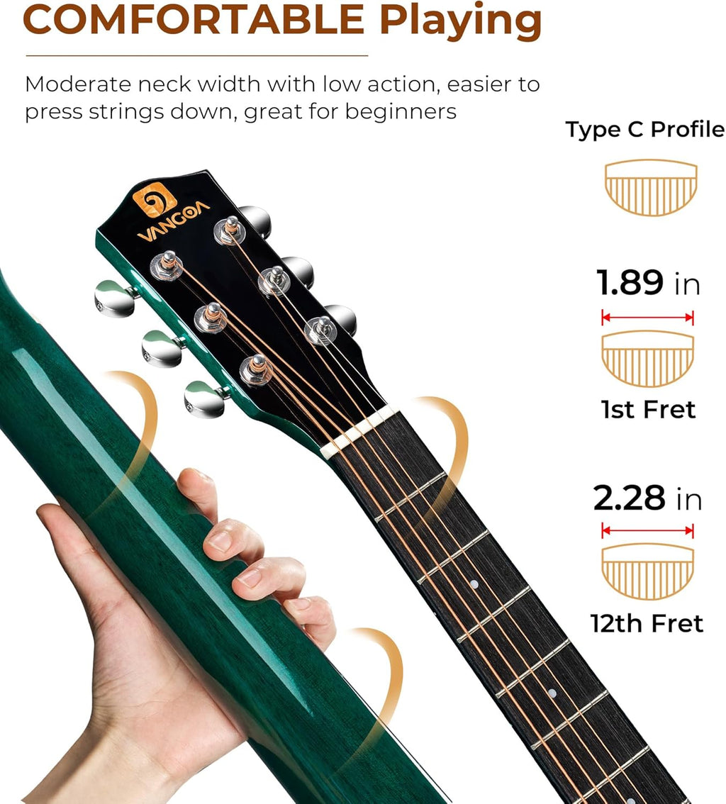 Blue 41 Inch Cutaway Acoustic Guitar Bundle with Gig Bag U274166