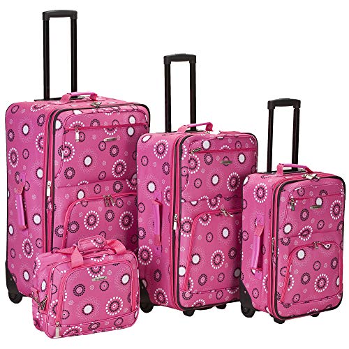 4-Piece Softside Upright Luggage Set with Telescoping Handles O36218