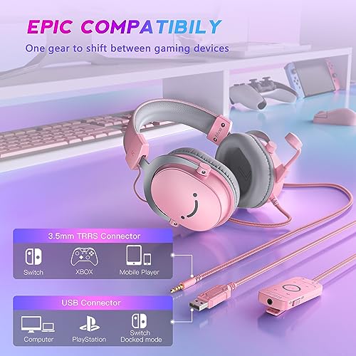 Black USB Over-Ear Wired Gaming Headset with Detachable Microphone U87574