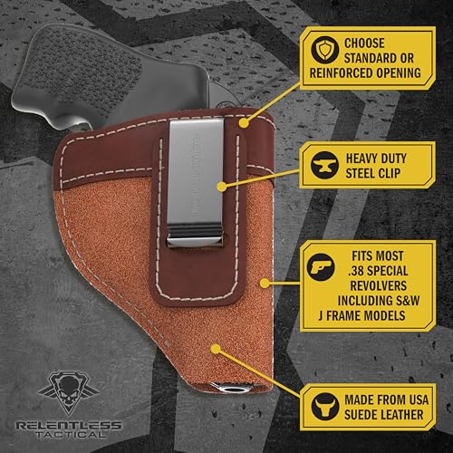 Suede Leather Revolver Holster for .38 Special & J Frame Revolvers D88906