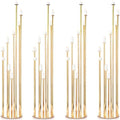 Gold 2 Pcs Metal Floor Candle Holder A70745