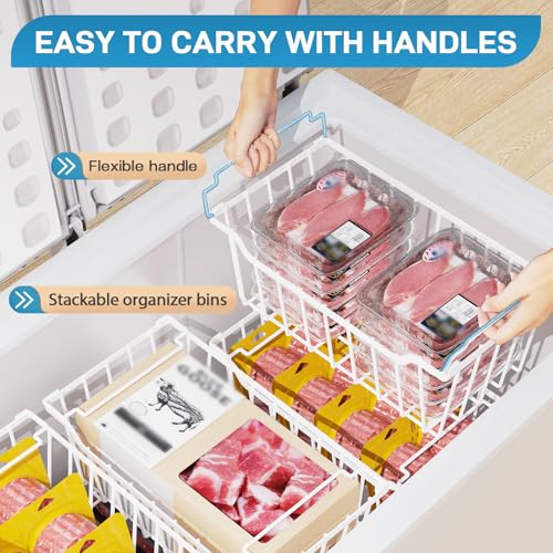 Black 4 Pack Stackable Freezer Organizer Bins P213
