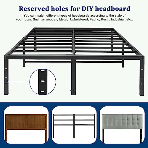 Black 18 Inch Tall Cal King Metal Platform Bed Frame M60372