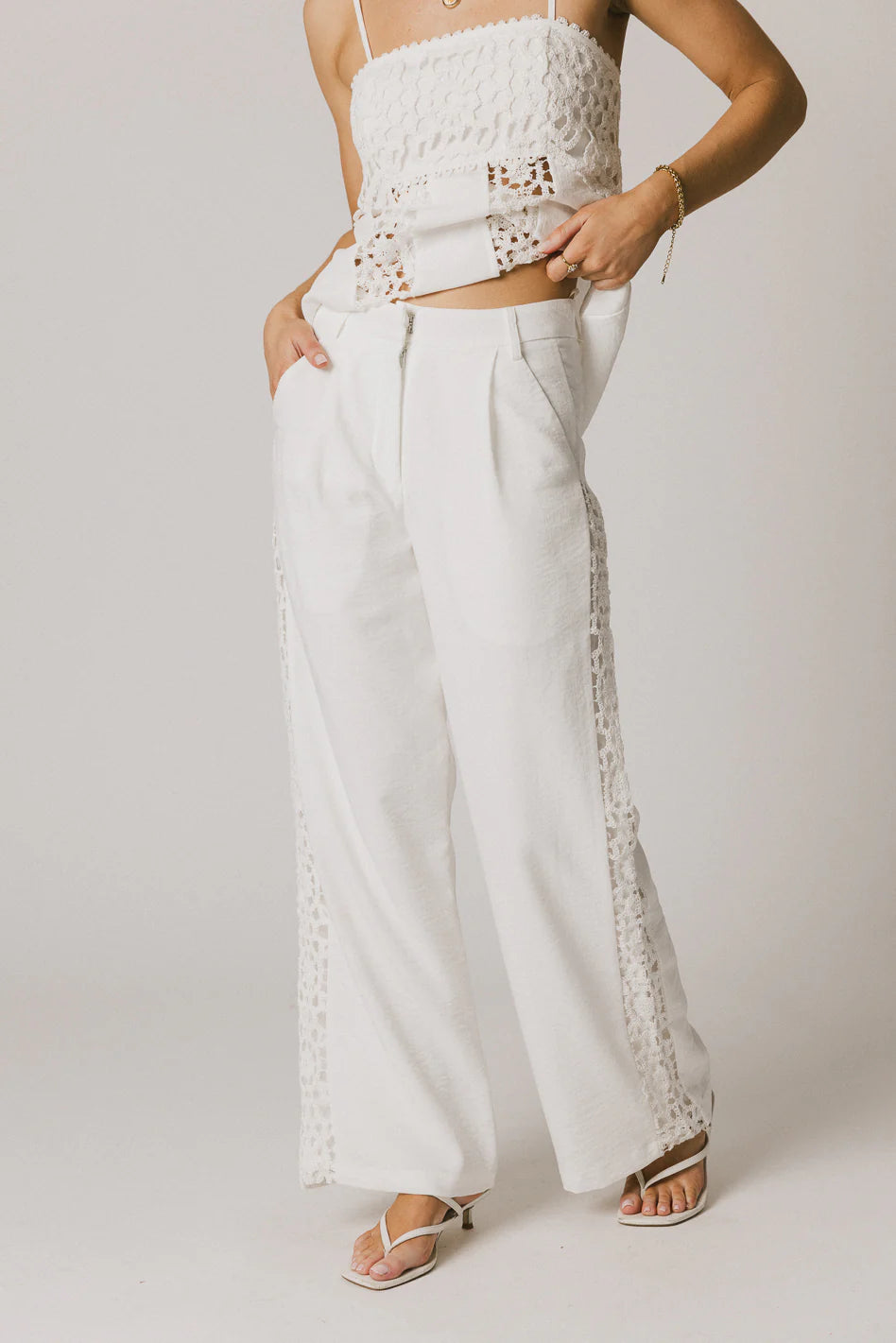 White Crochet Pants R746