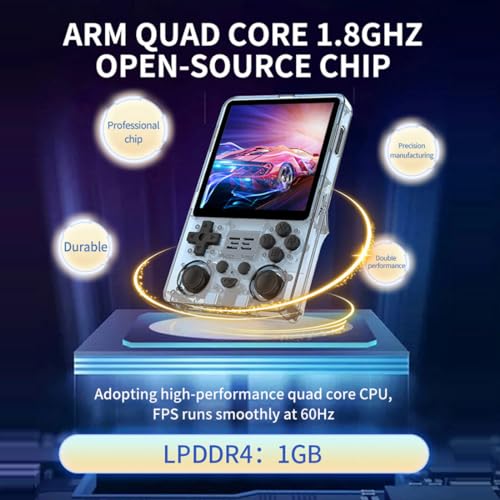 Transparent Black 4 Inch Handheld Retro Game Console X18293